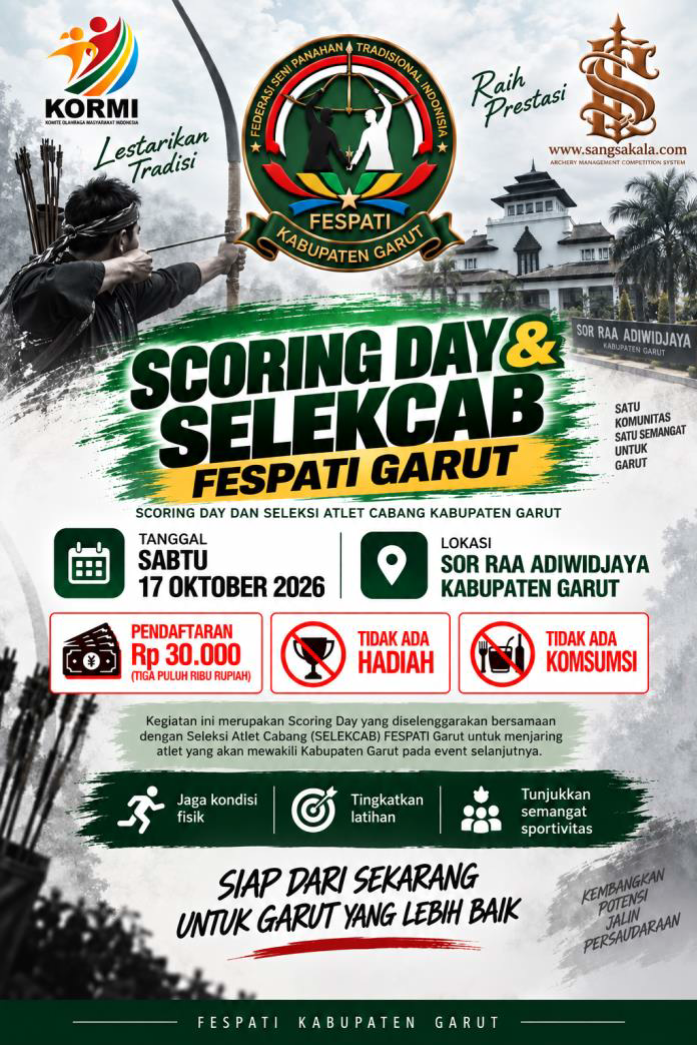Scoring Day dan SELEKCAB FESPATI Garut 2026